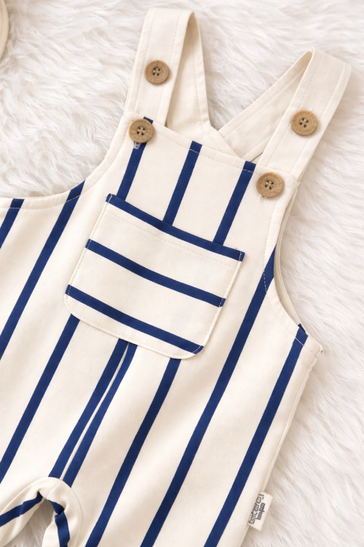 Çizgili  Şapkalı Omuzdan Çıtçıtlı Sweatshirt Salopet 3lü  Takım