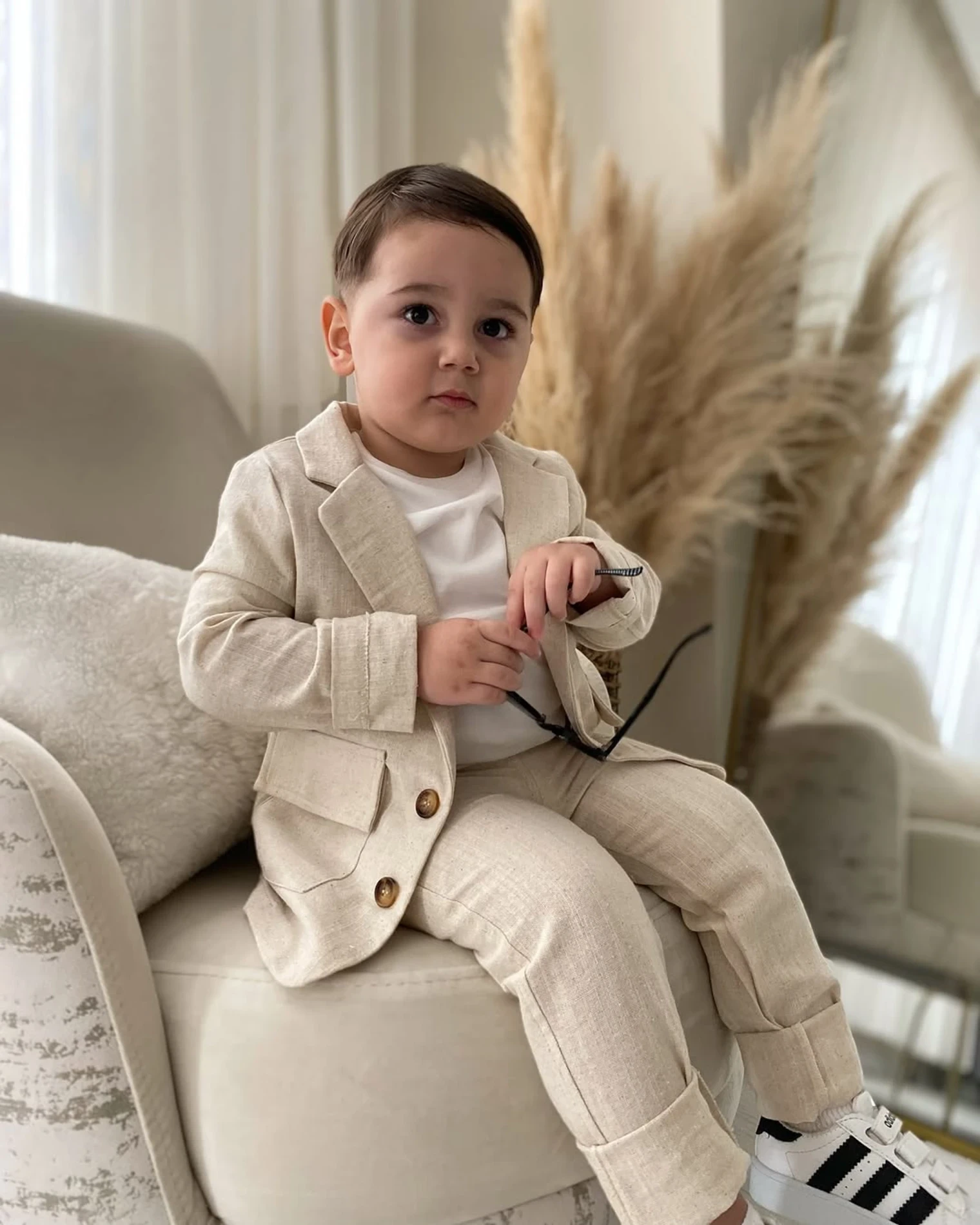 Premium Kalite Keten Kumaş Ceketli Pantalonlu Badili 3’lü Cool Takım