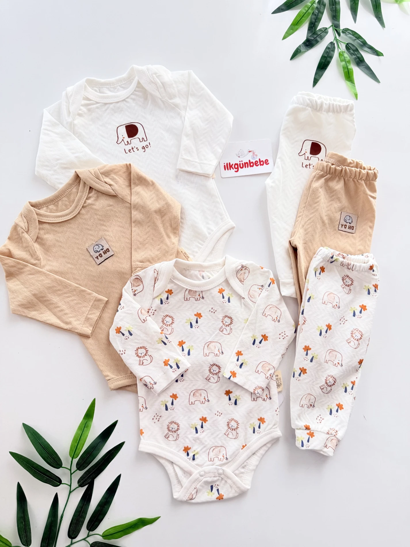 Fil Hayvanlar Temalı  6 Parça Zıbın & Alt Takım 