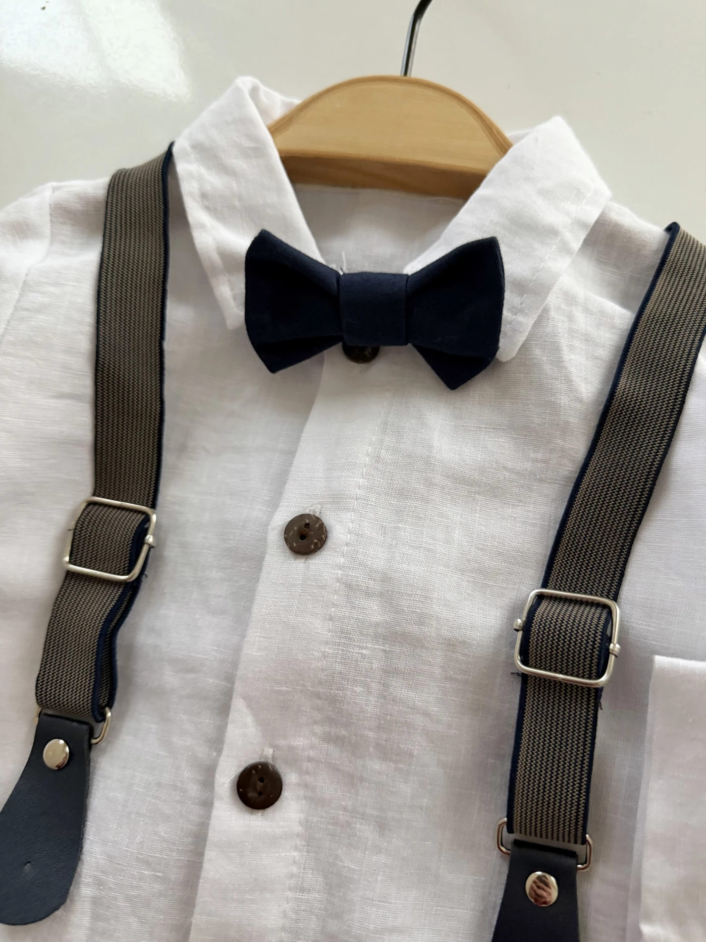 Papyonlu Askılı Keten Pamuklu 4’lü Takım