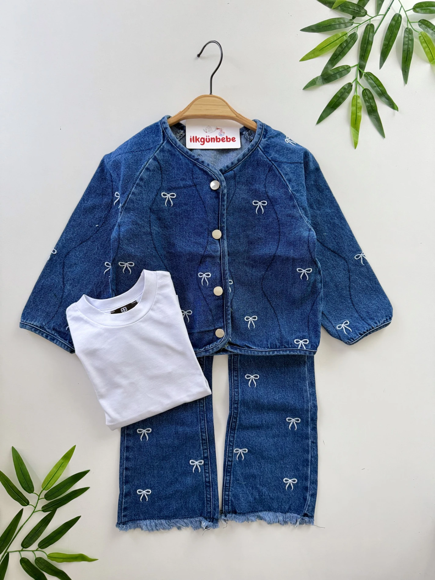 Fiyonklu Denim 3’lü Premium Özel Koleksiyon Takım