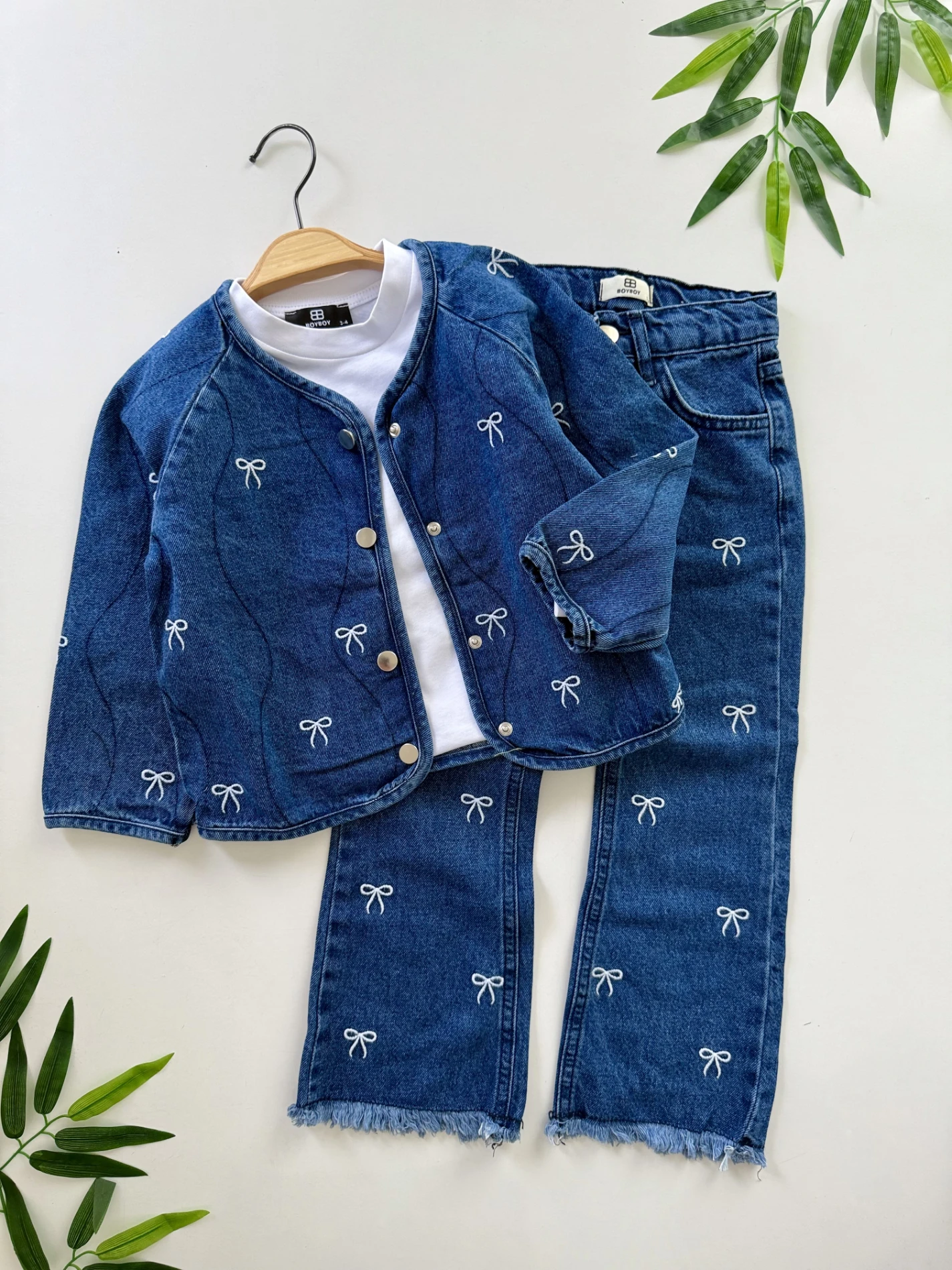 Fiyonklu Denim 3’lü Premium Özel Koleksiyon Takım