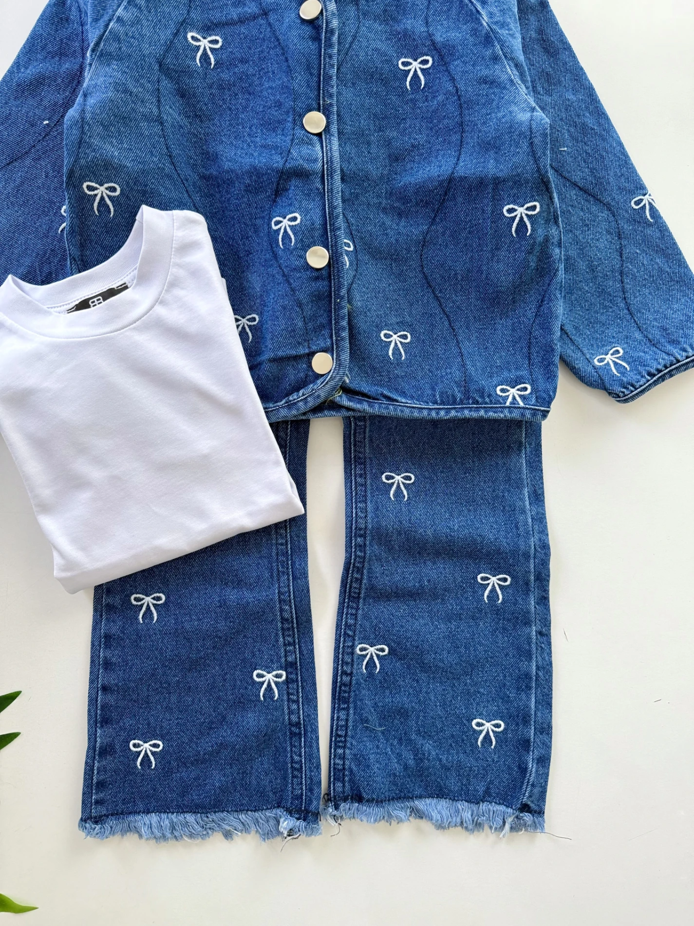 Fiyonklu Denim 3’lü Premium Özel Koleksiyon Takım