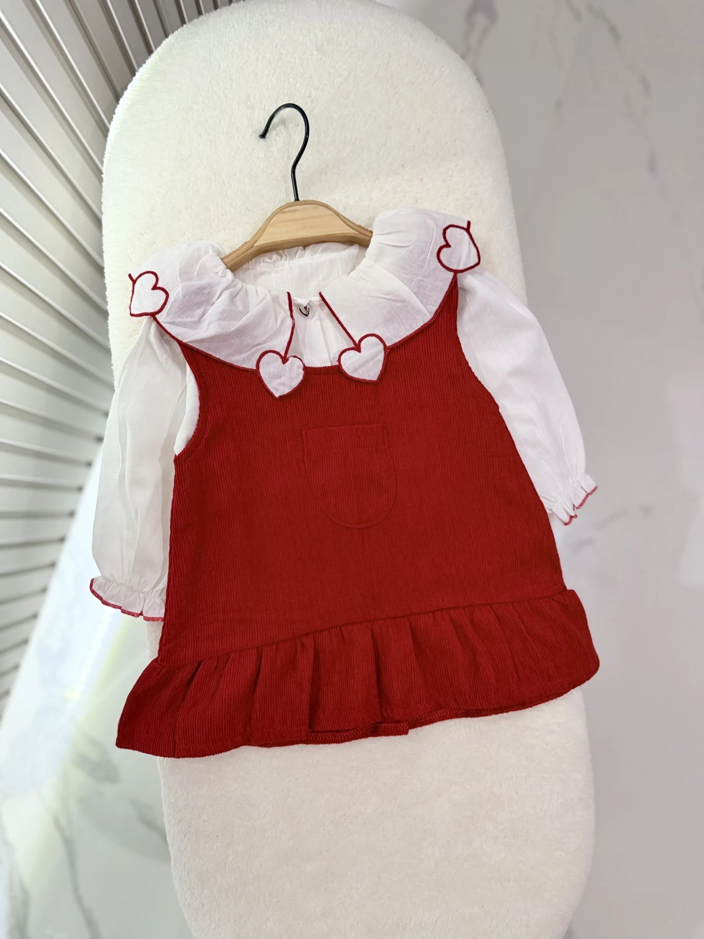 Kalp Desenli Kadife Etekli Gömlek & Jile 