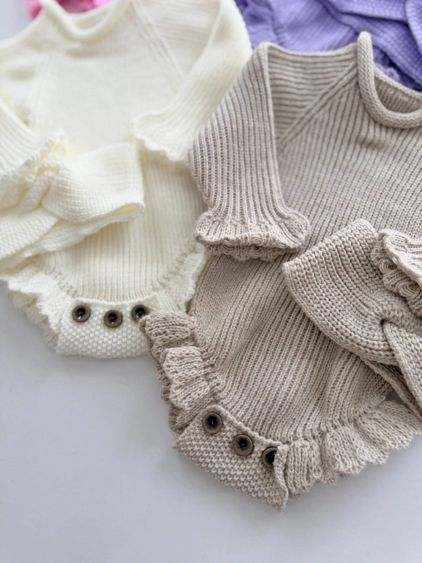 Selanik Örgüsü Triko Romper Body Bandana Set