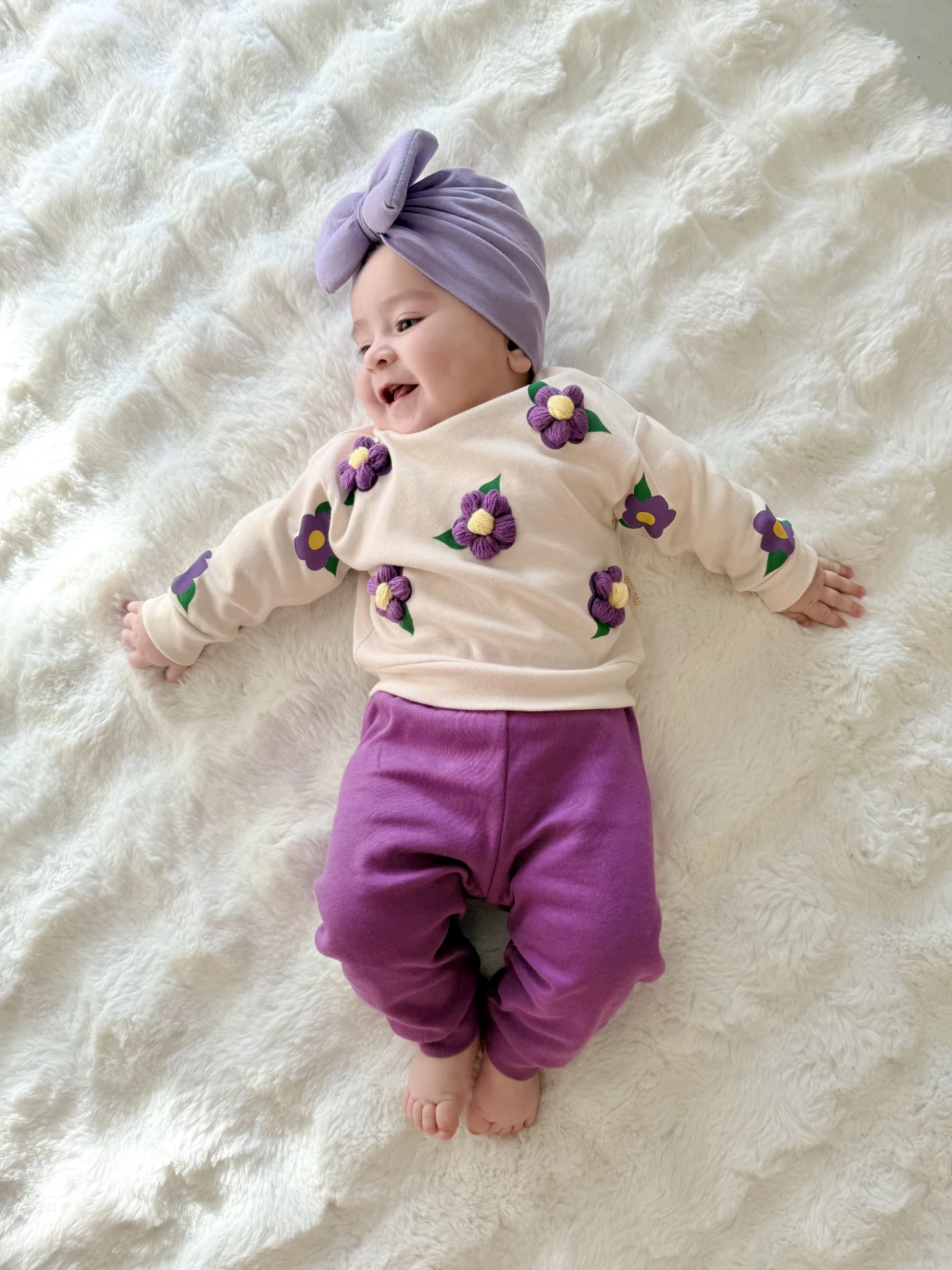 Çiçek Kabartma Nakışlı %100 Pamuk 2’li Takım