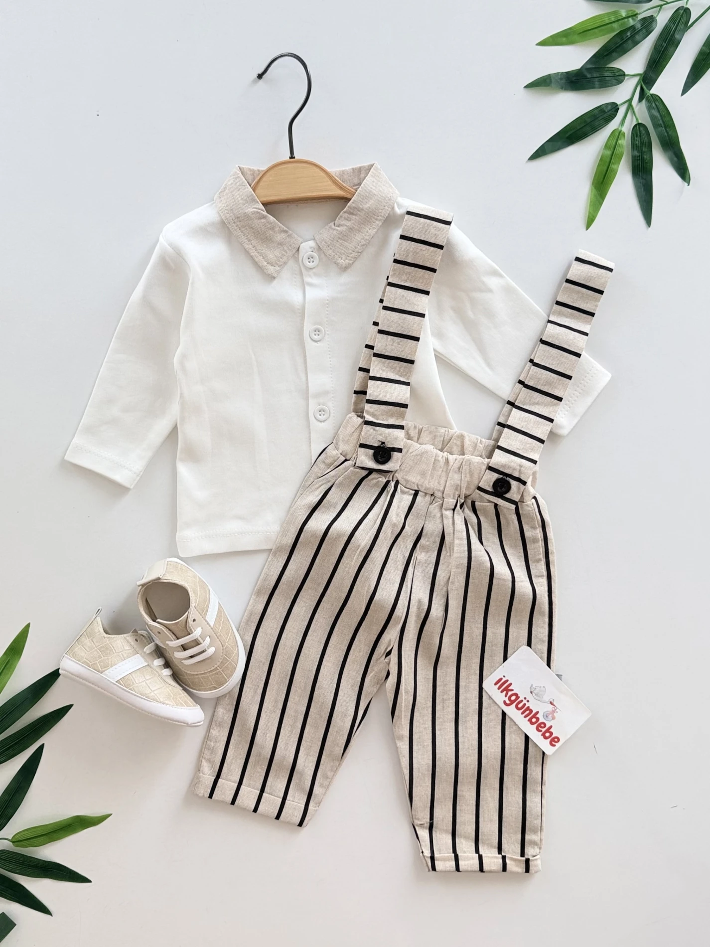 Wilder Çizgili Polo Body & Tulum Set