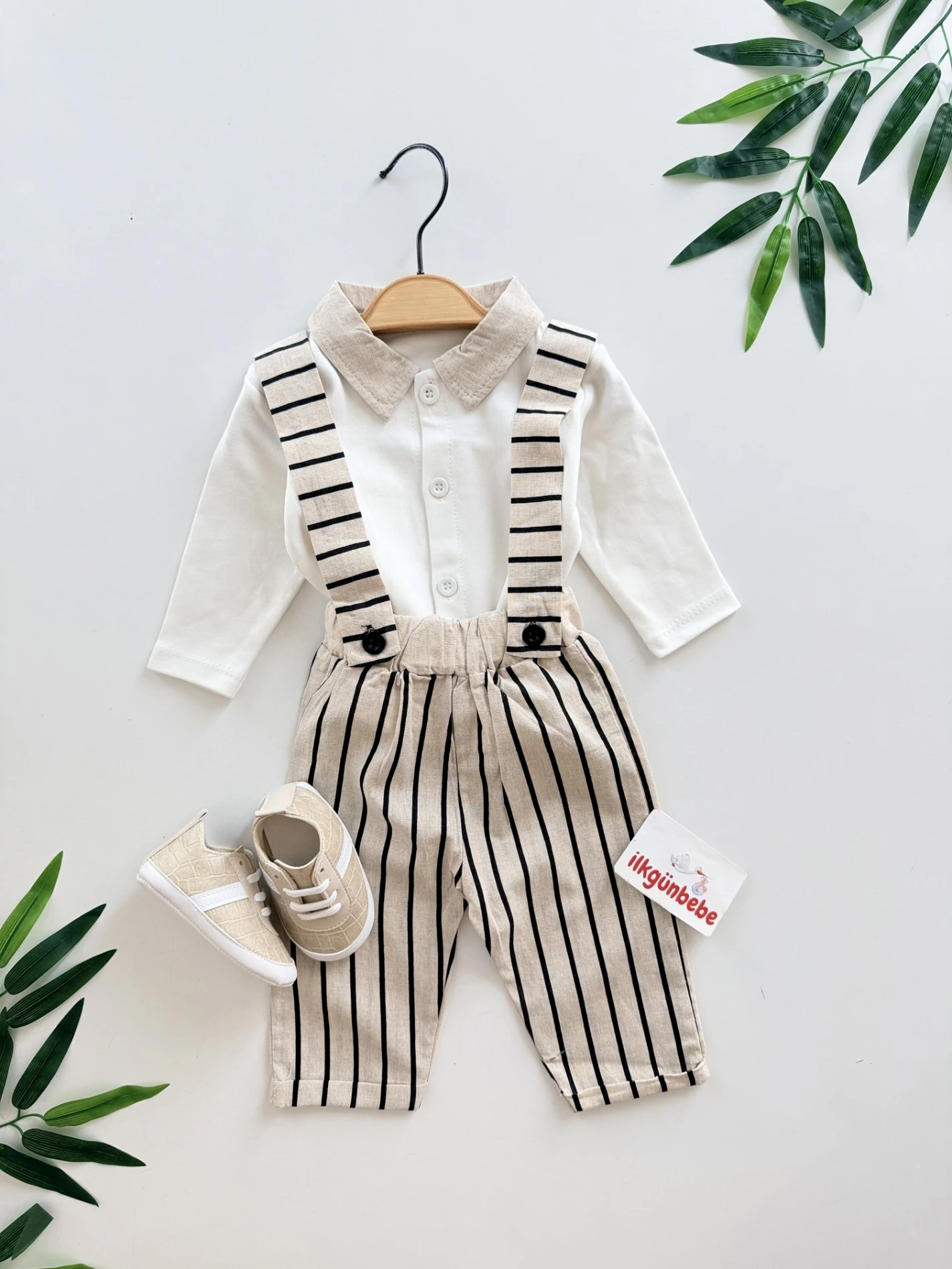 Wilder Çizgili Polo Body & Tulum Set