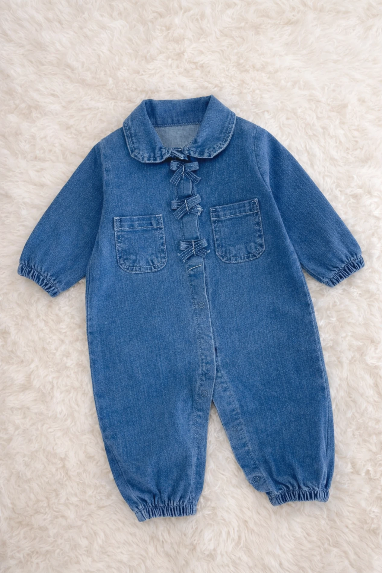 Luna Fiyonk Denim Kot Tulum