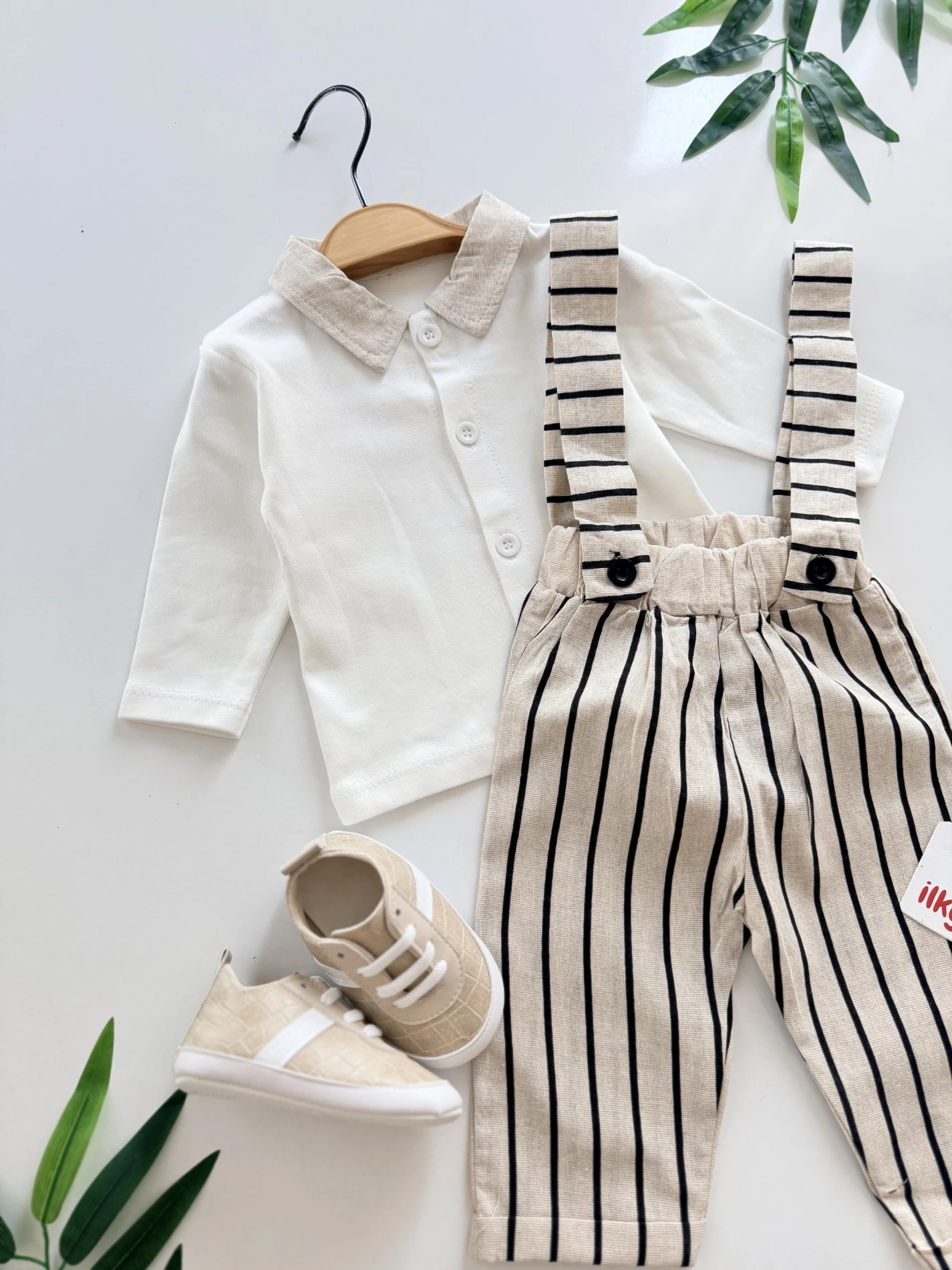 Wilder Çizgili Polo Body & Tulum Set