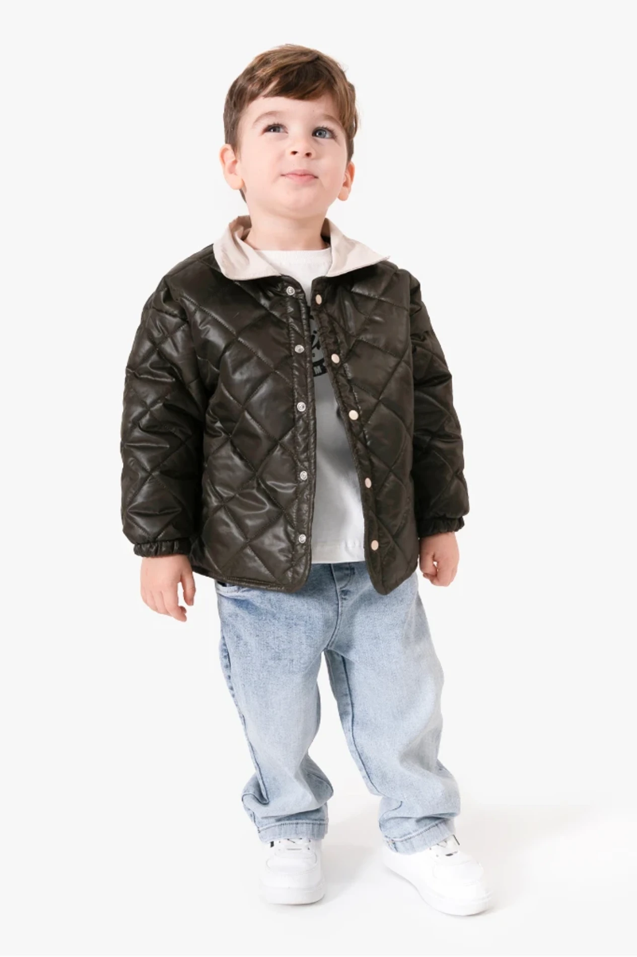 Kapitone Ceketli Kot Pantalonlu 3’lü Takım