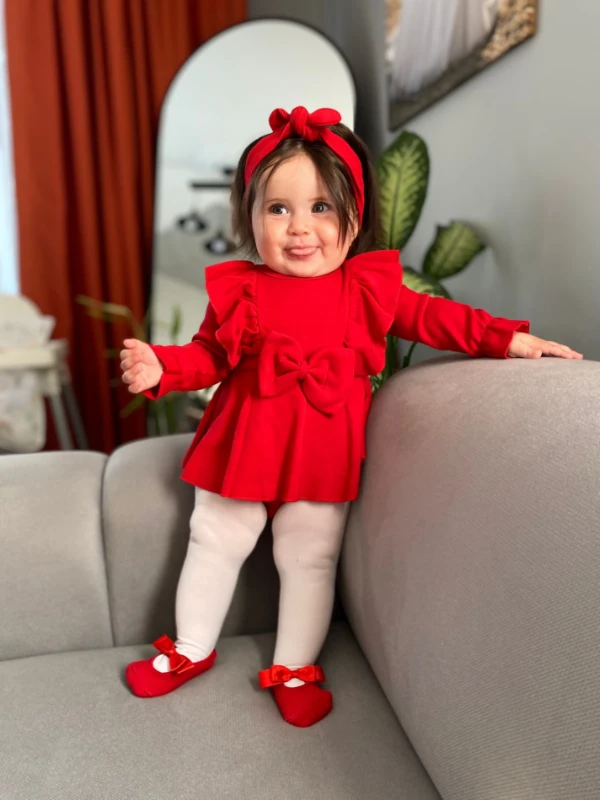 Fiyonklu Romper Zıbınli Elbise 