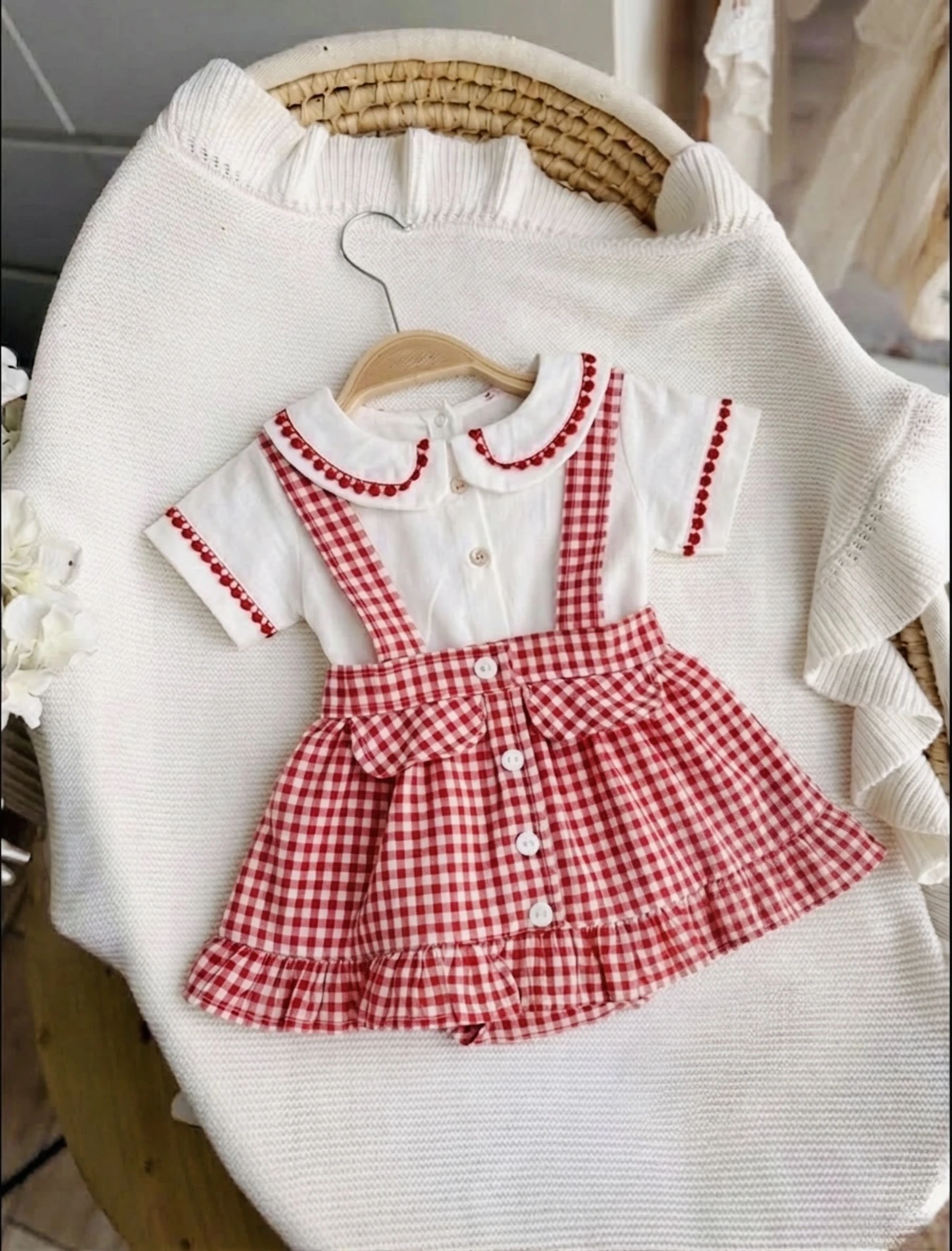 Redrose Ekose & Gömlek Elbise Yazlık  Set