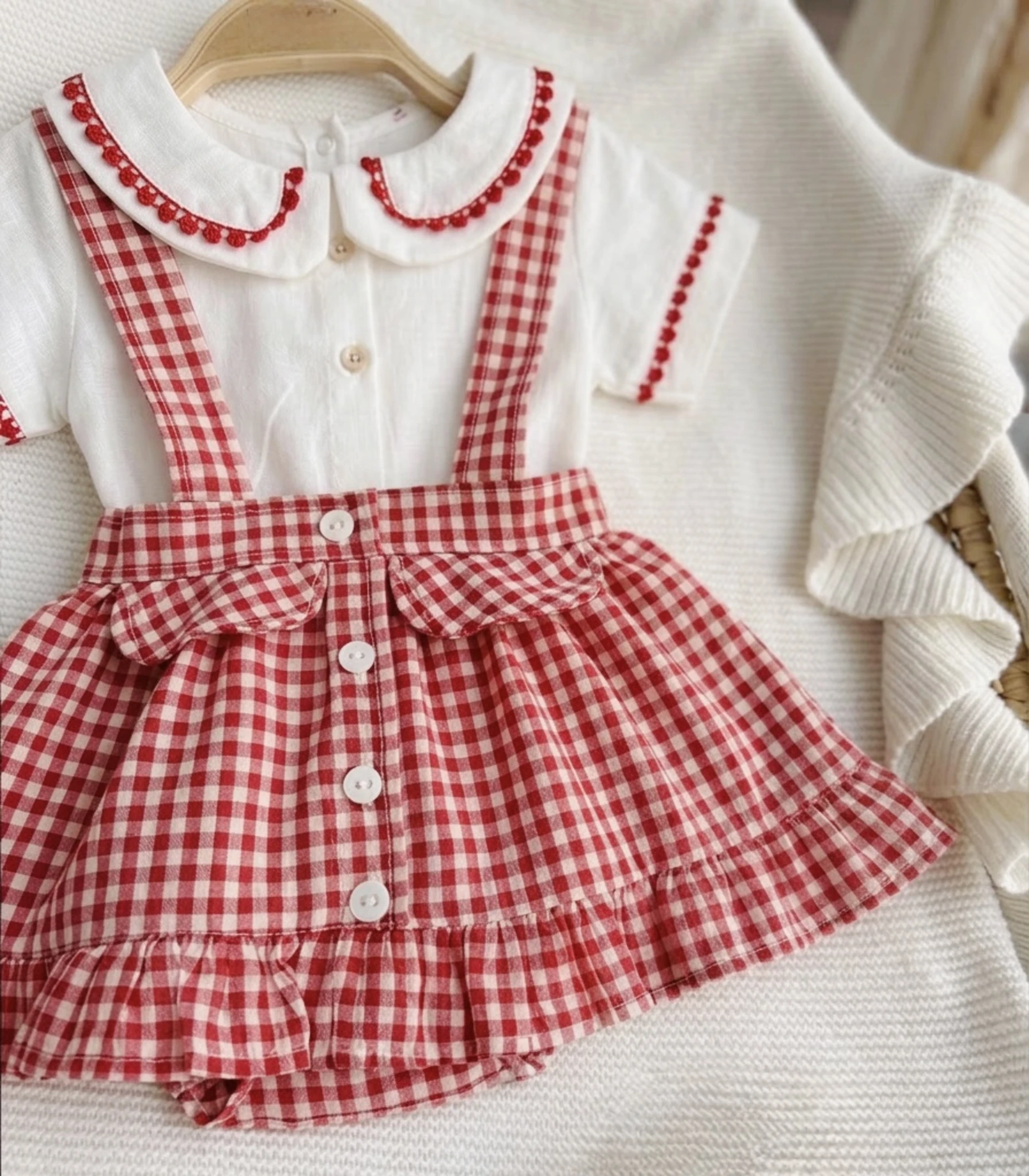 Redrose Ekose & Gömlek Elbise Yazlık  Set