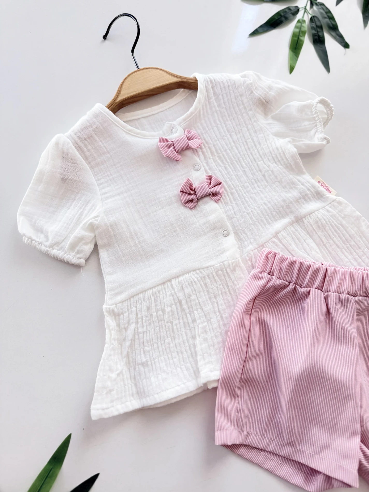 Müslin Fiyonk Detaylı   Yazlık Takım