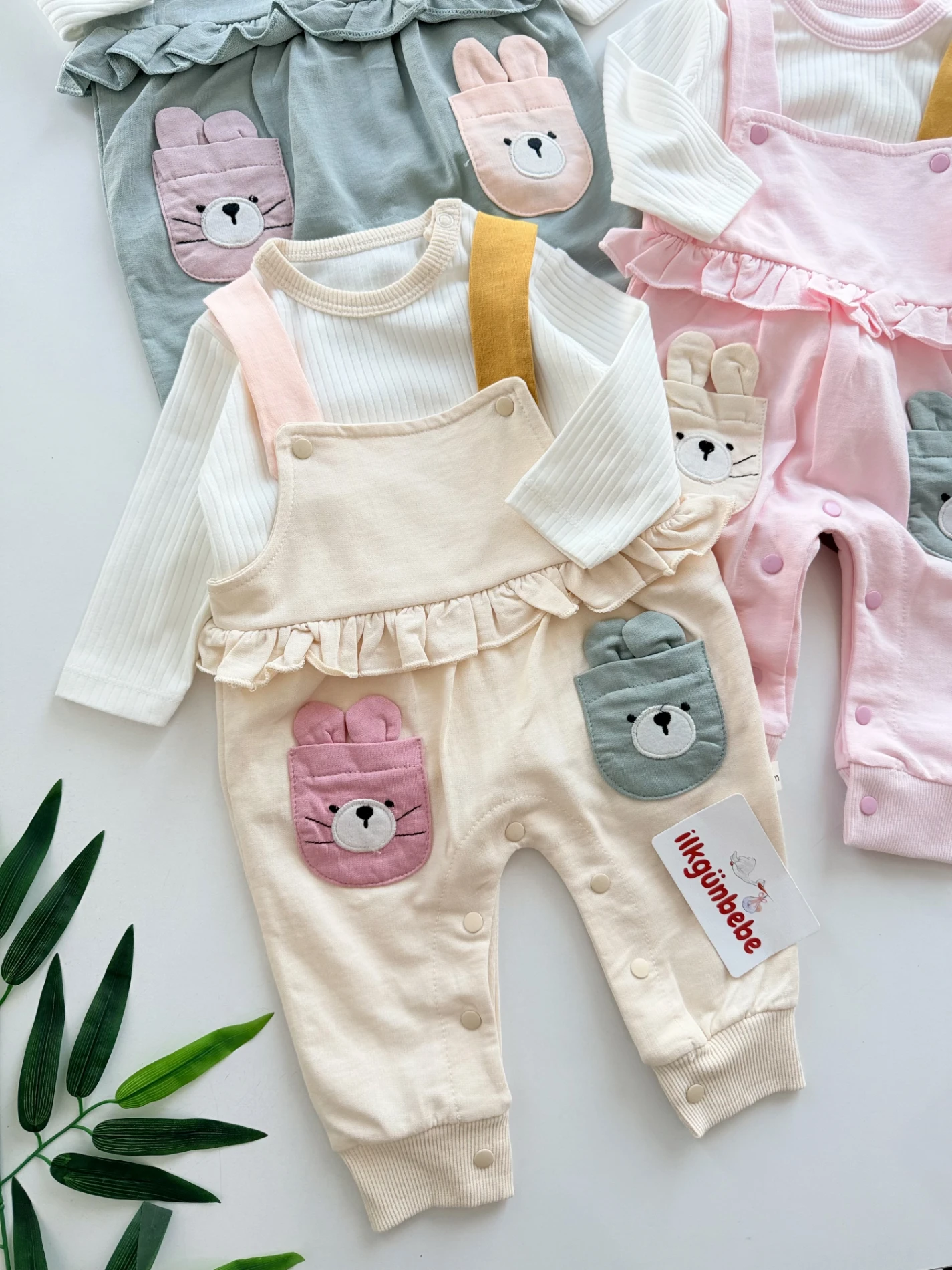 Cute Bear Kulaklı 2’li Salopet