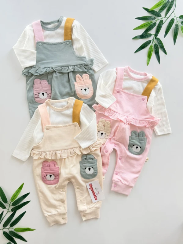 Cute Bear Kulaklı 2’li Salopet