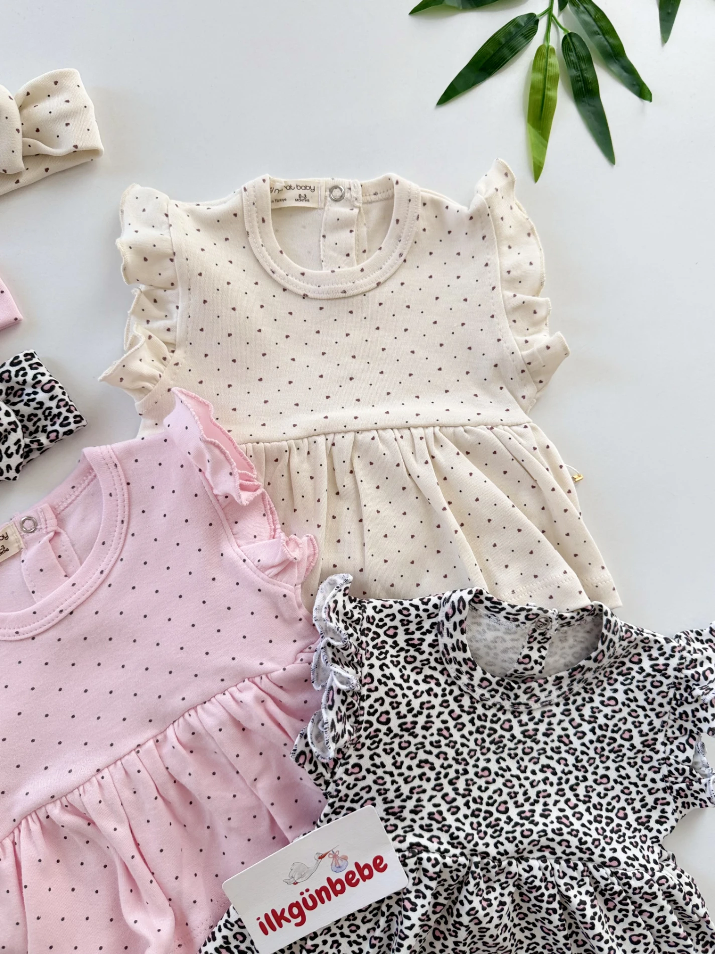 Leogirl 3’lü Bandanalı Romper Yazlık Set