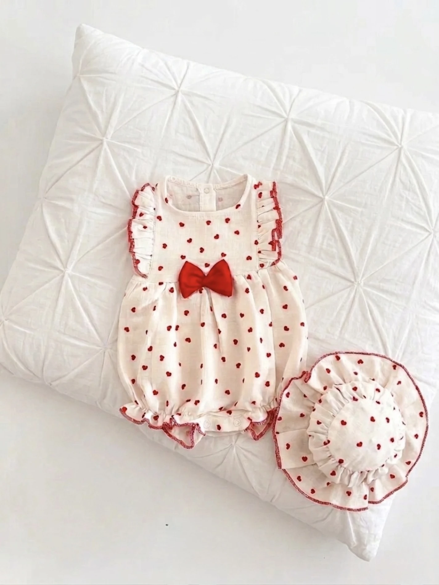 Lovely Bucket Şapkalı Yazlık Müslin Romper