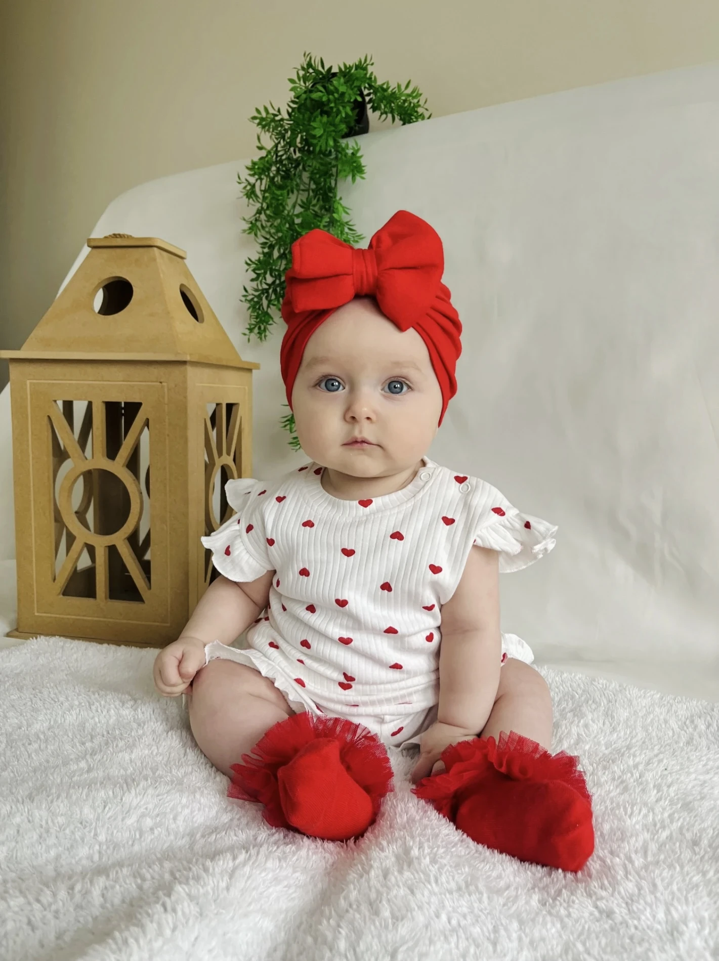 Minik Kalp Desenli Fırfır Detaylı 2’li Takım