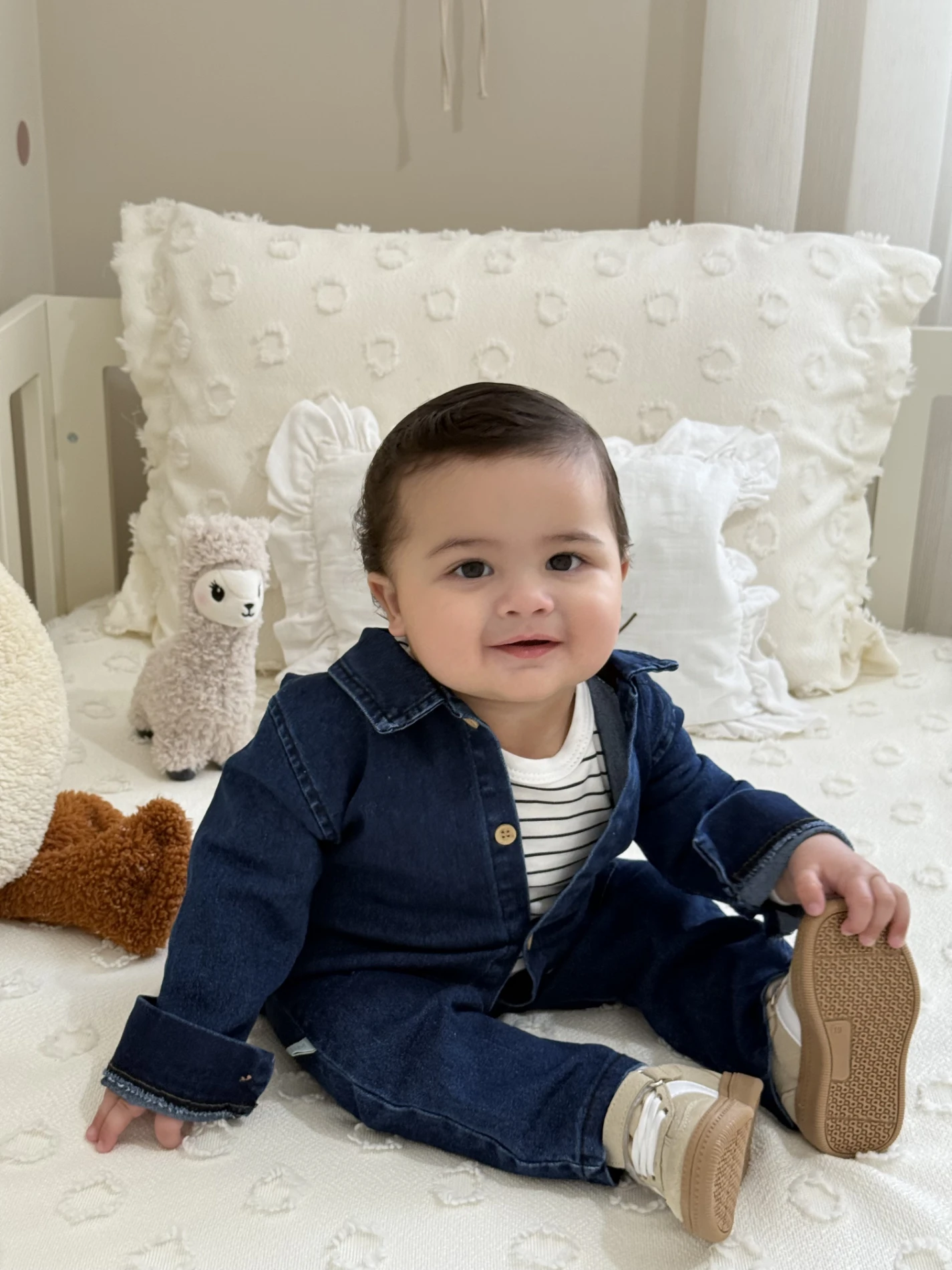 %100 Pamuk Body & Likralı Esnek Kot Tulum Set