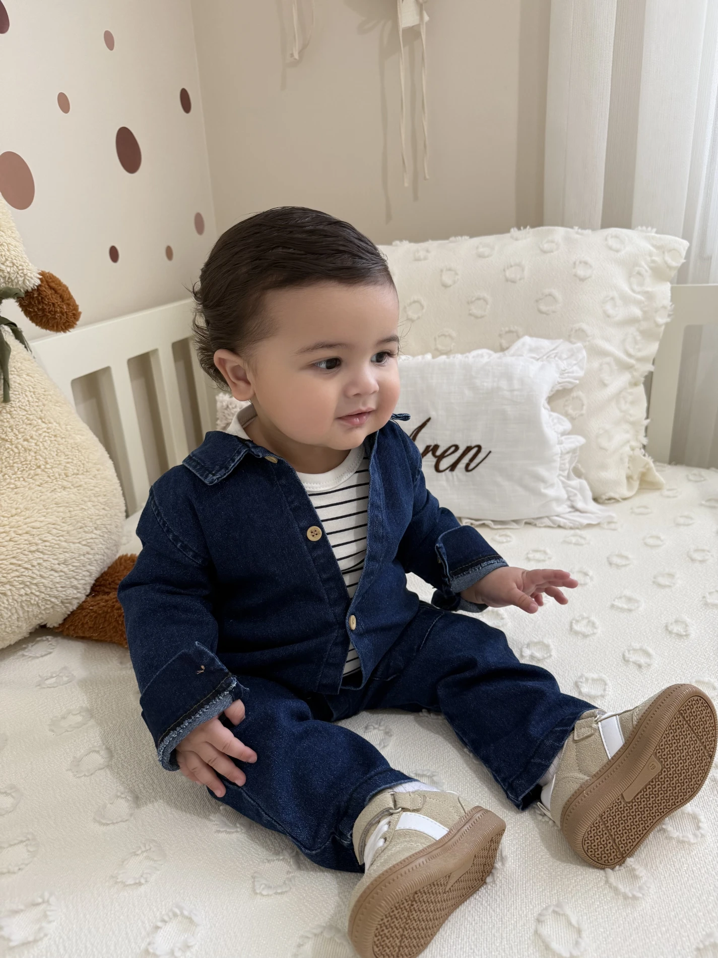 %100 Pamuk Body & Likralı Esnek Kot Tulum Set