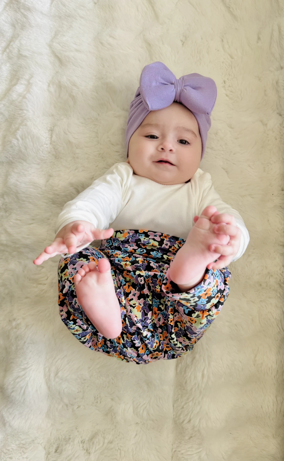 Çiçek Desenli Şalvarlı UZUN Kollu Tişörtlü  3’lü Bandanalı  Takım