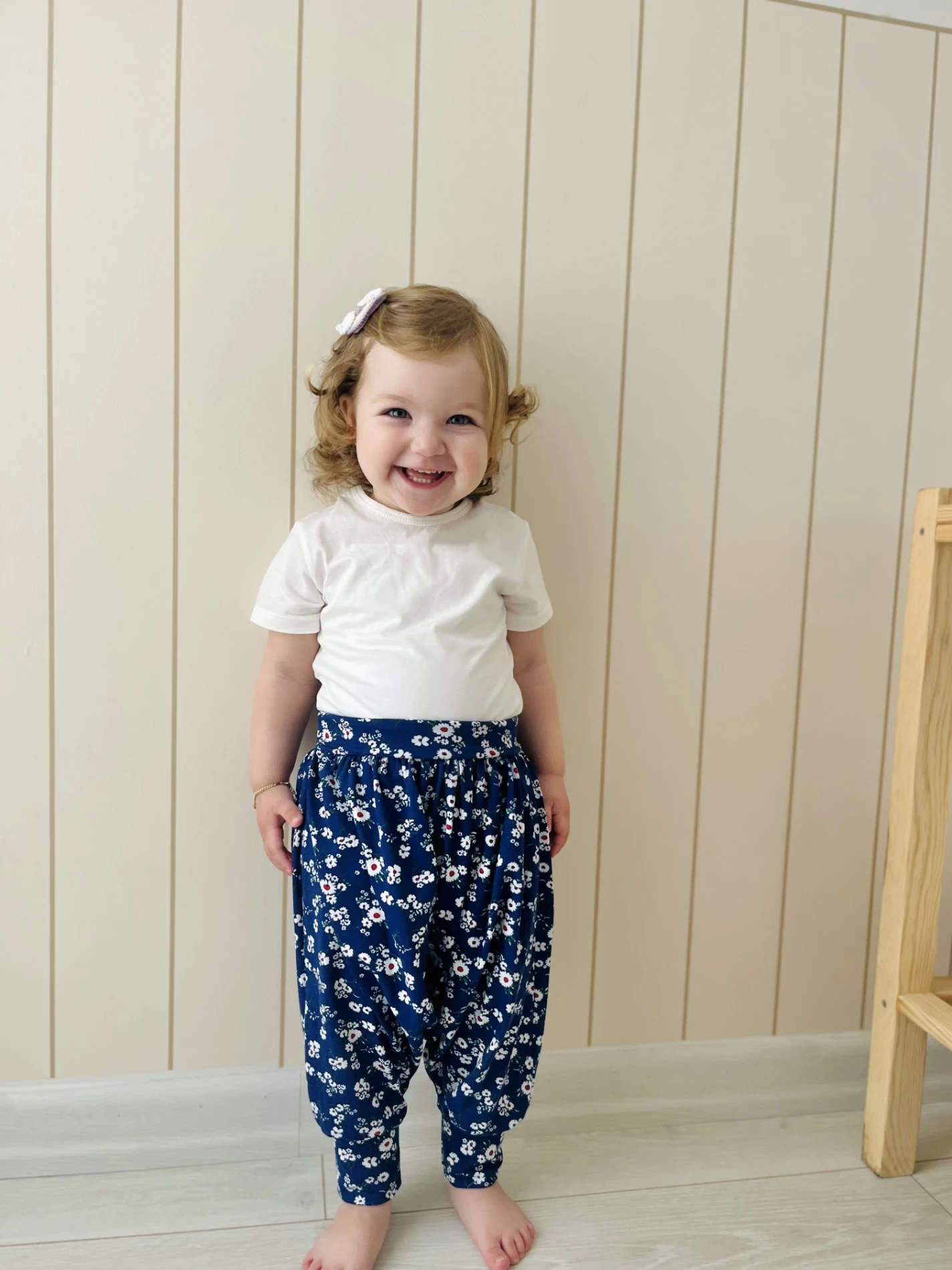 Çiçek Desenli Şalvarlı UZUN Kollu Tişörtlü  3’lü Bandanalı  Takım