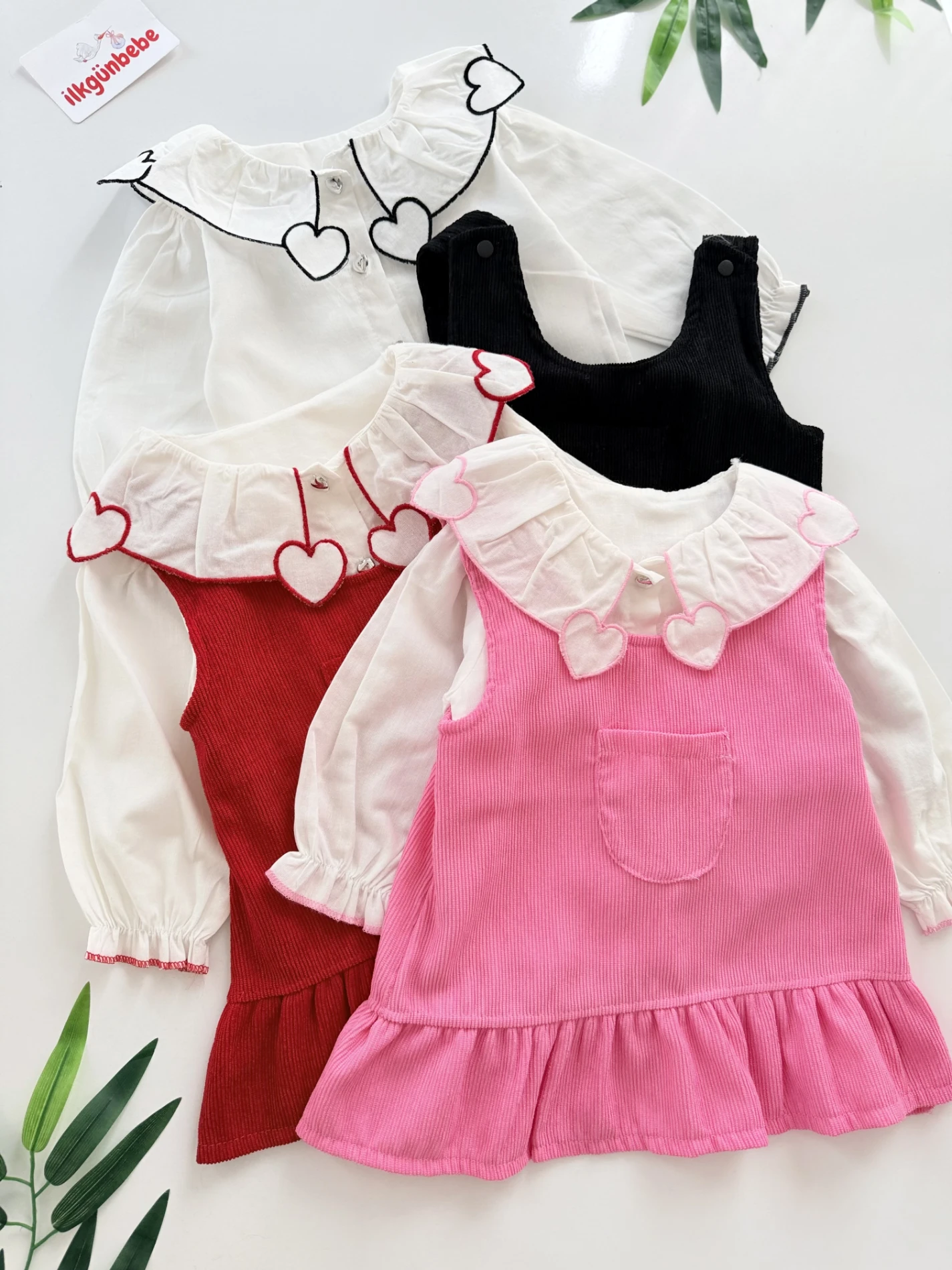 Kalp Desenli Kadife Etekli Gömlek & Jile 