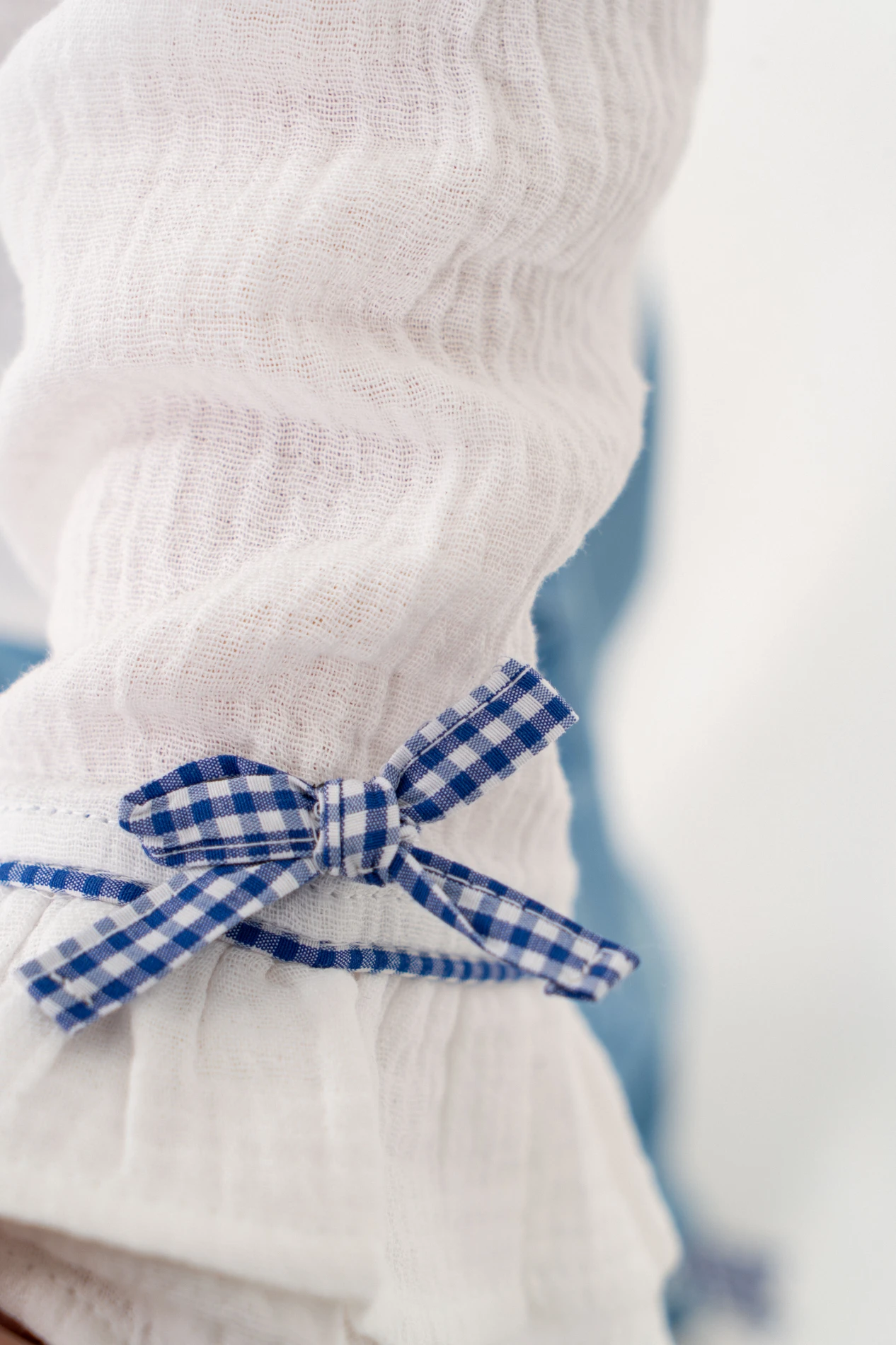 Pötikare Fiyonklu Müslin Yakalı Kot Pantalonlu 2’li Takım