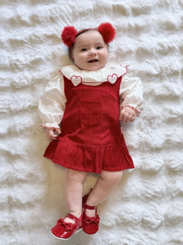 Kalp Desenli Kadife Etekli Gömlek & Jile 