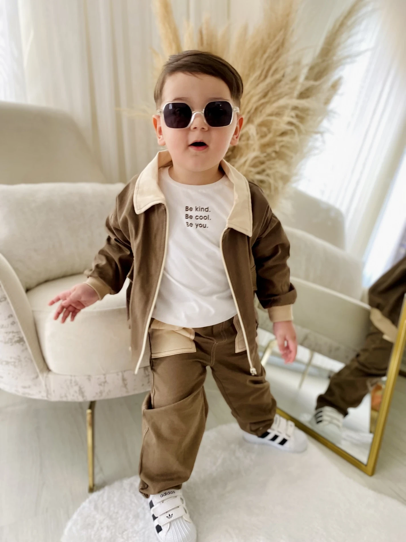 Premium Kalite Erkek Bebek Gabardin Ceketli 3'Lü Takım 