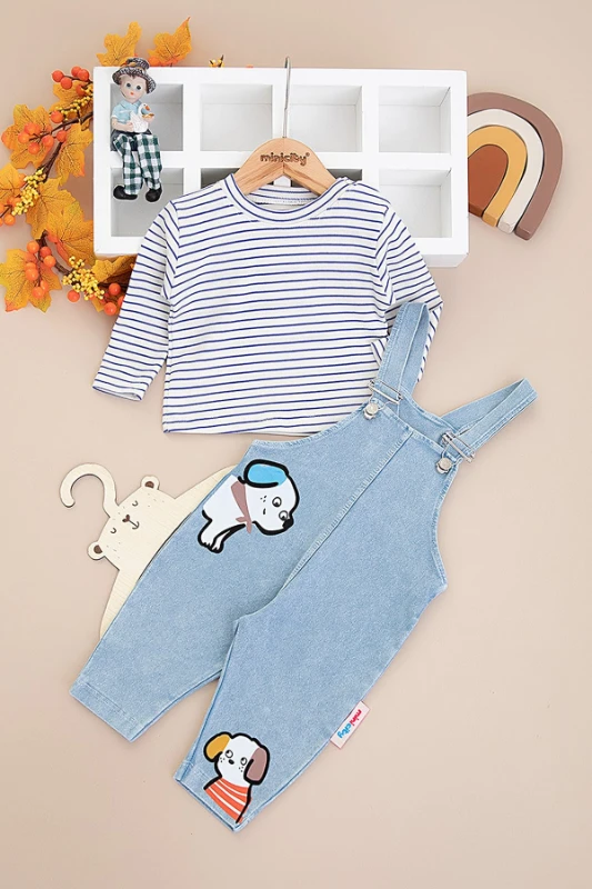 Cute Dog  Desenli %100 Pamuk Likralı Kot 2’li Takım