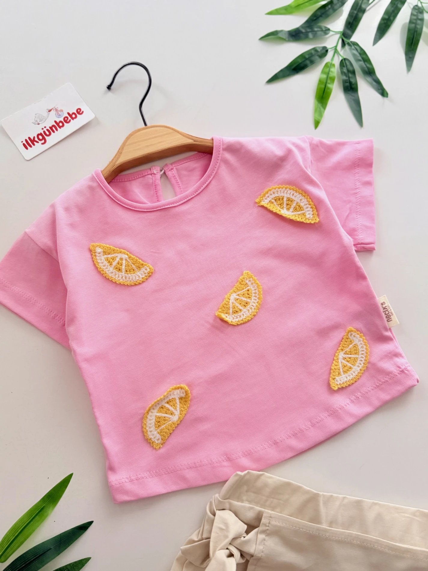 Örgü Limon Desenli Şort Etekli Takım