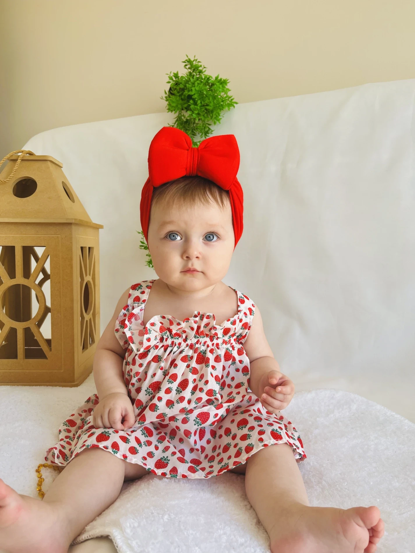 Çilek Desenli Kampanyalı Elbise 