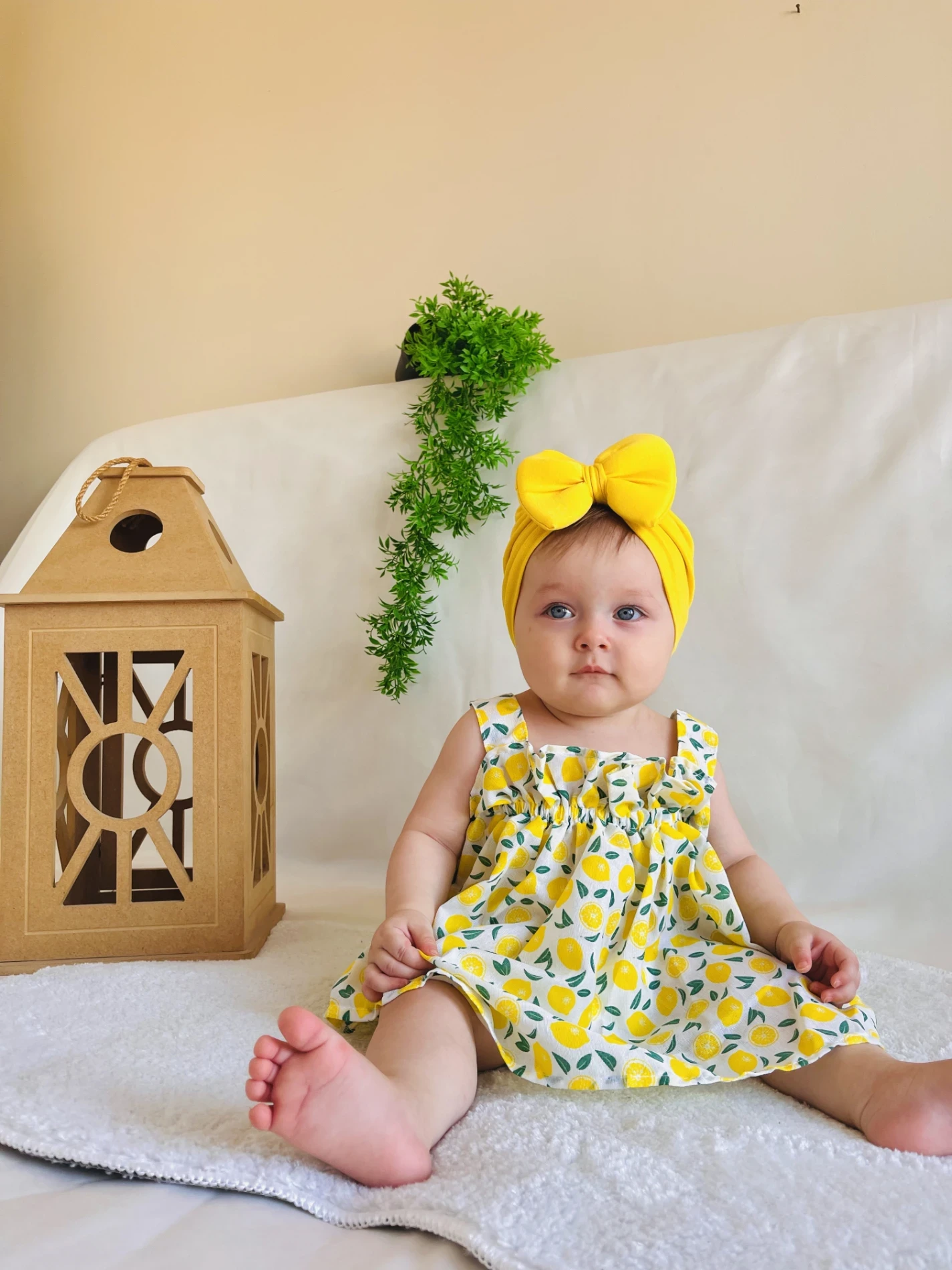 Limon  Desenli Kampanyalı Elbise 