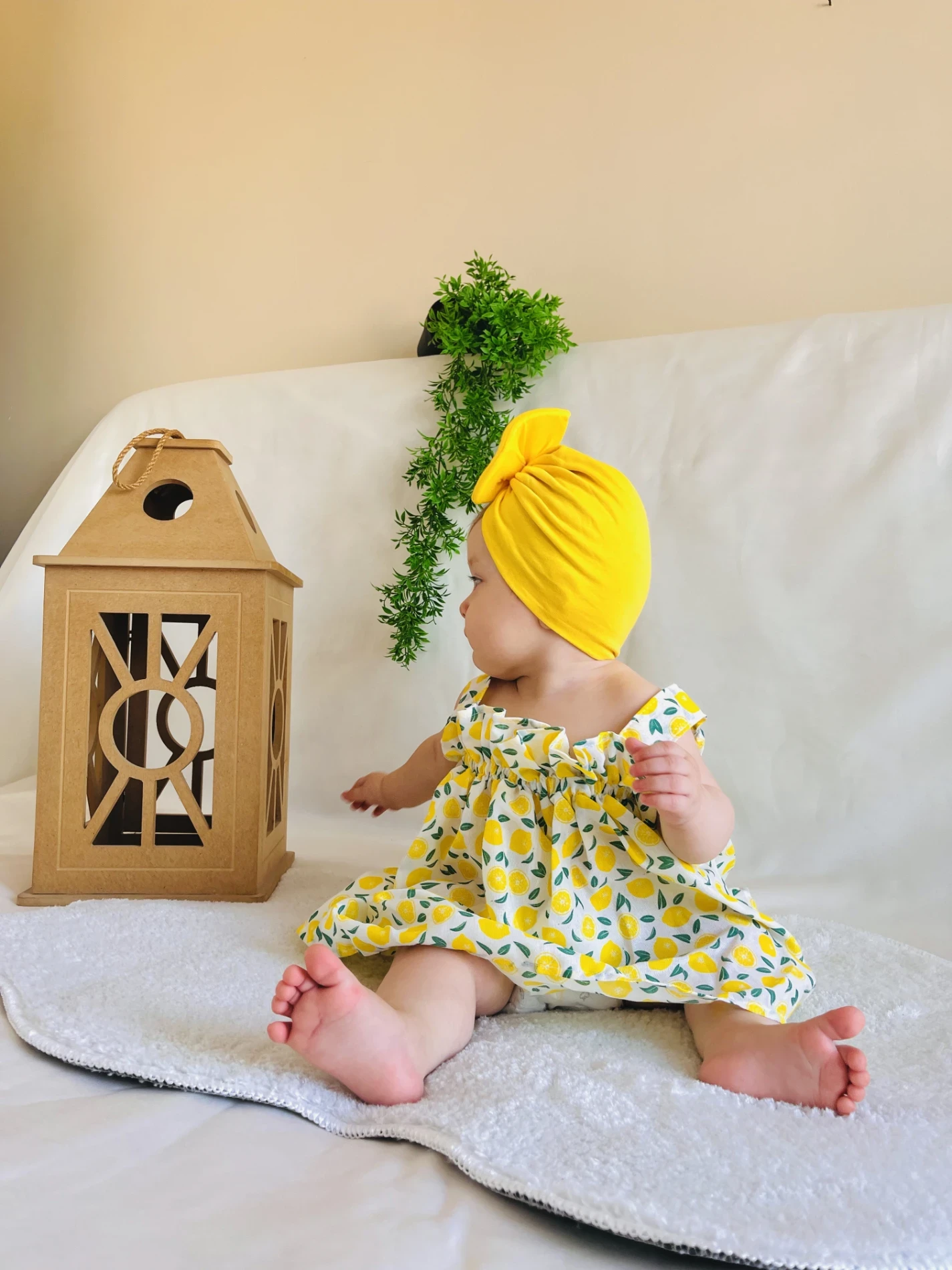 Limon  Desenli Kampanyalı Elbise 