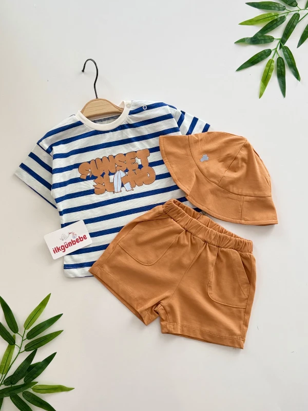 Sunset Island Bucket Şapkalı 3’lü Takım