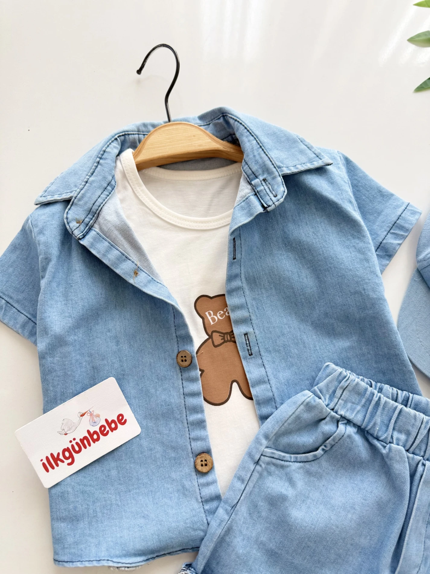 Bear Kot Denim Serisi: 4'lü Bebek Takımı