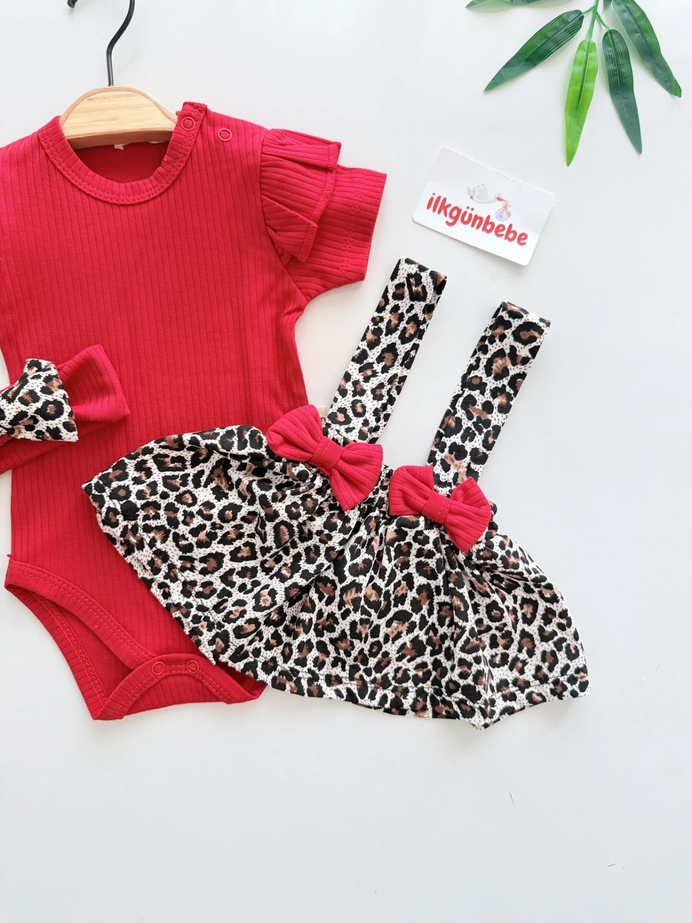 Leogirl 3 Parça Bandanalı Romper Set