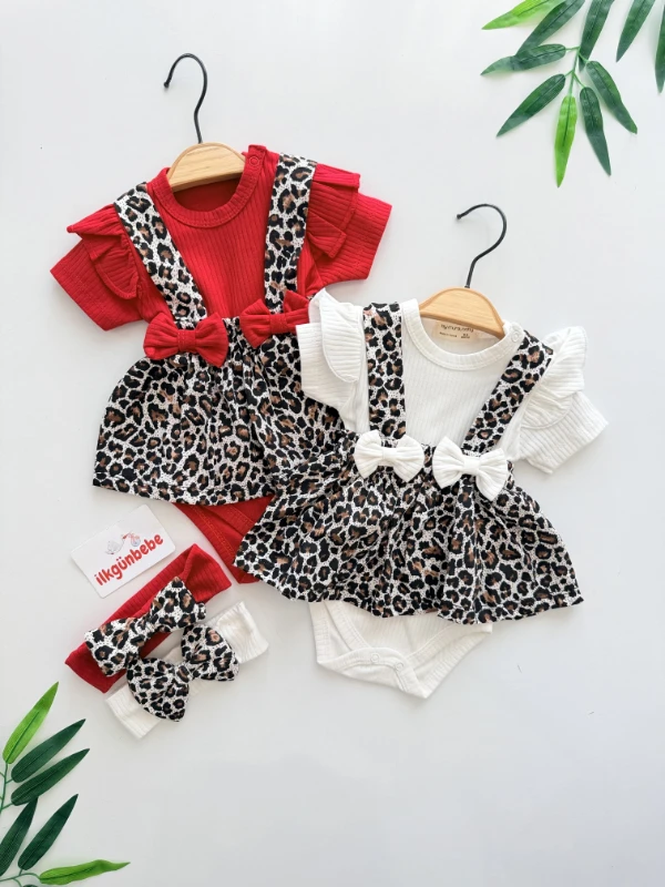Leogirl 3 Parça Bandanalı Romper Set