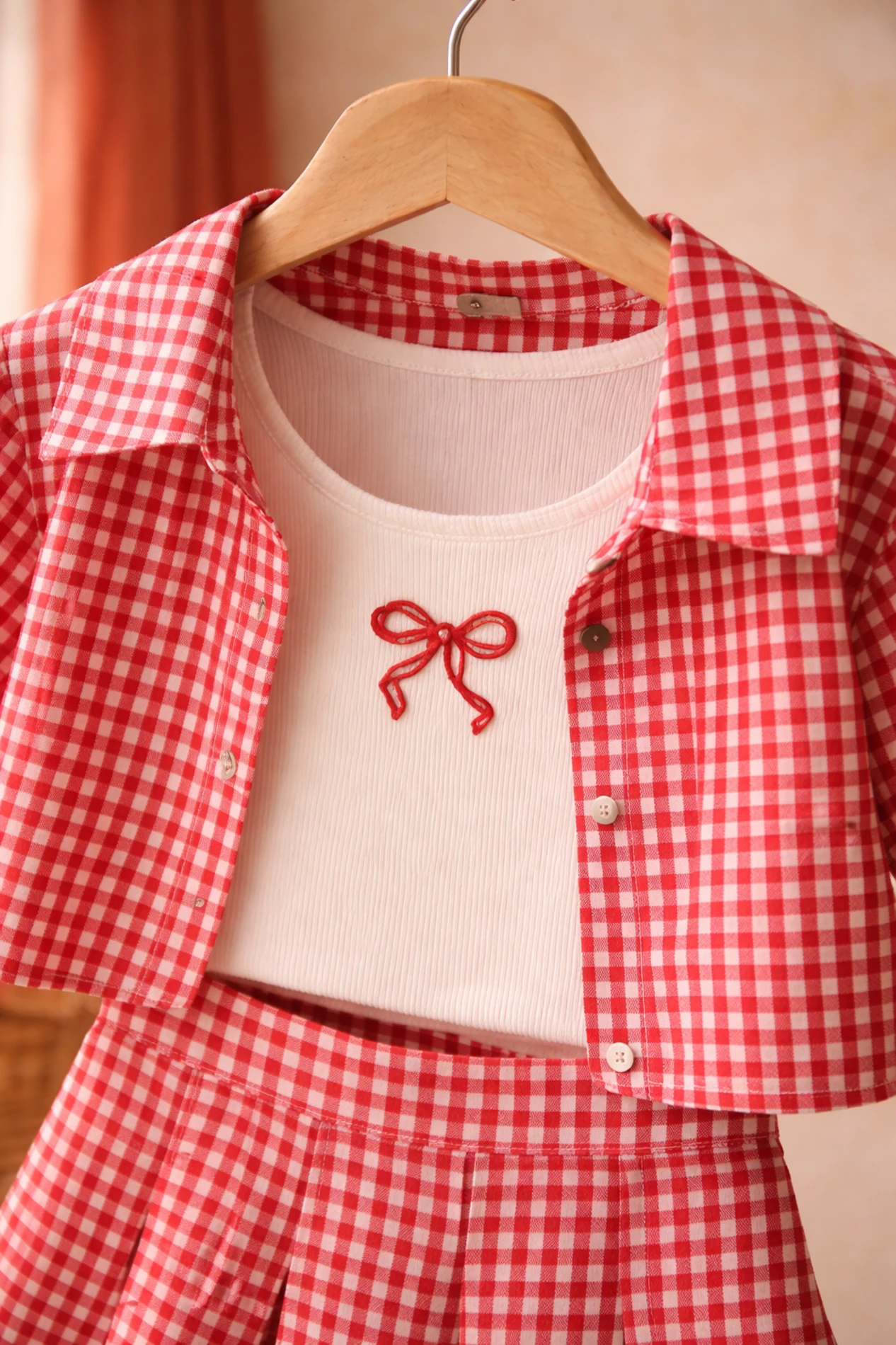 Lori Ekose Crop & Etek 3’lü Takım