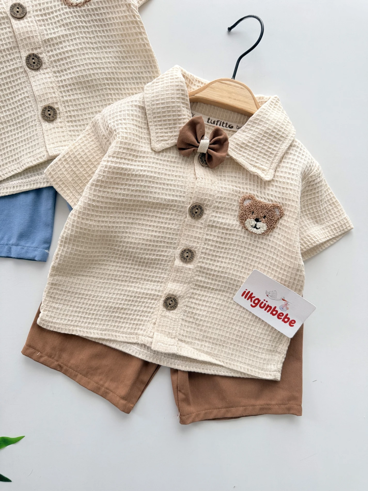 Teddy Boy Papyonlu Müslin Takım