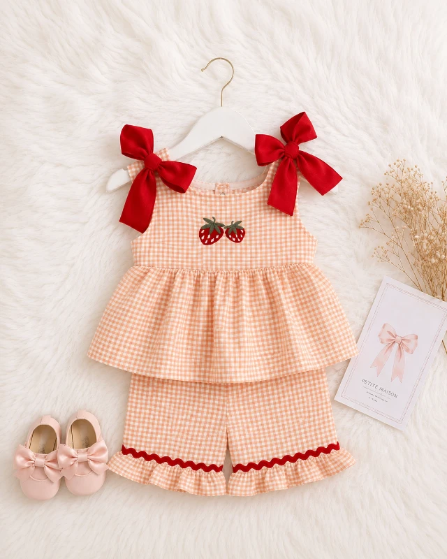 Strawberry Pötikareli Fiyonklu Takım