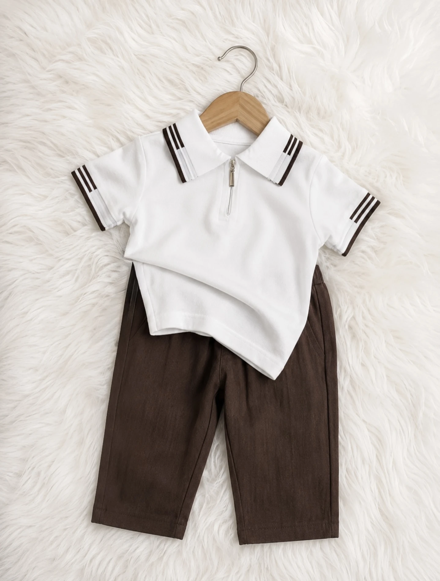 Classic Boy Polo Yaka Keten Takım