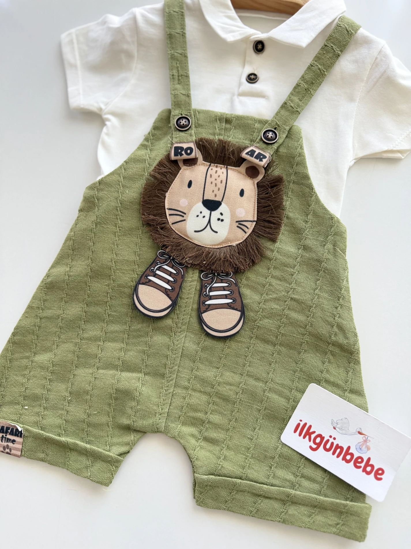 Aslan Nakışlı Müslin Salopet Body Set