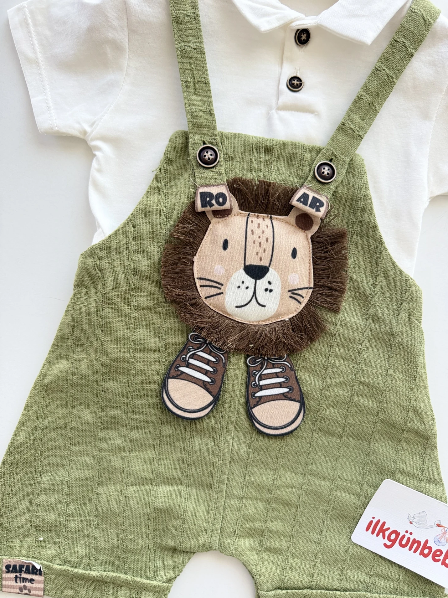 Aslan Nakışlı Müslin Salopet Body Set