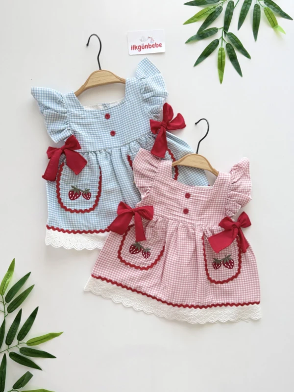 Strawberry Ekose Elbise 