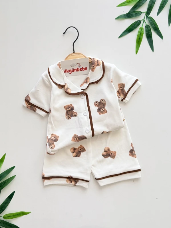 Teddy Pinterest %100 Pamuk Bebe Yaka Pijama