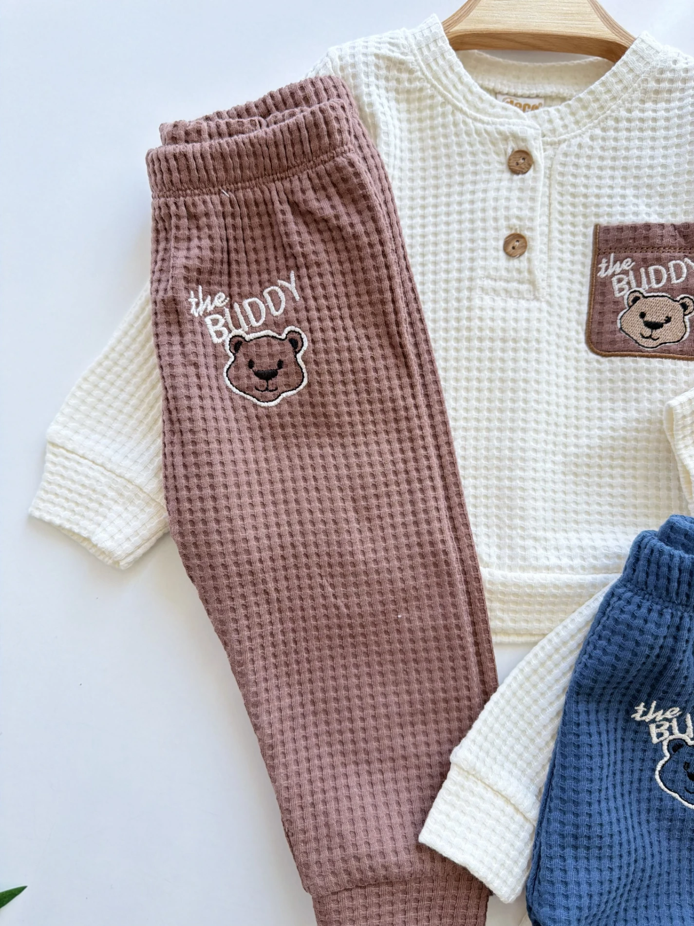 Bear The Buddy Waffle Kumaş 2’li Takım
